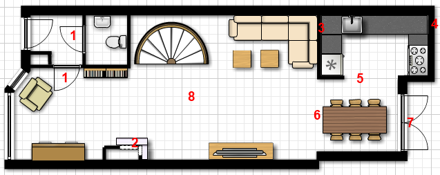 Plattegrond begaande grond situatie na verbouwing;